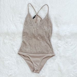 Ambiance Beige Lace Bodysuit